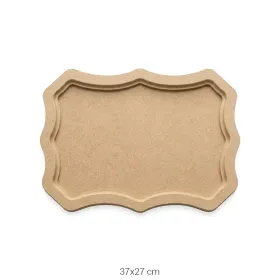 T693 Küçük Dalgalı Tepsi Ahşap Boyanabilir Obje